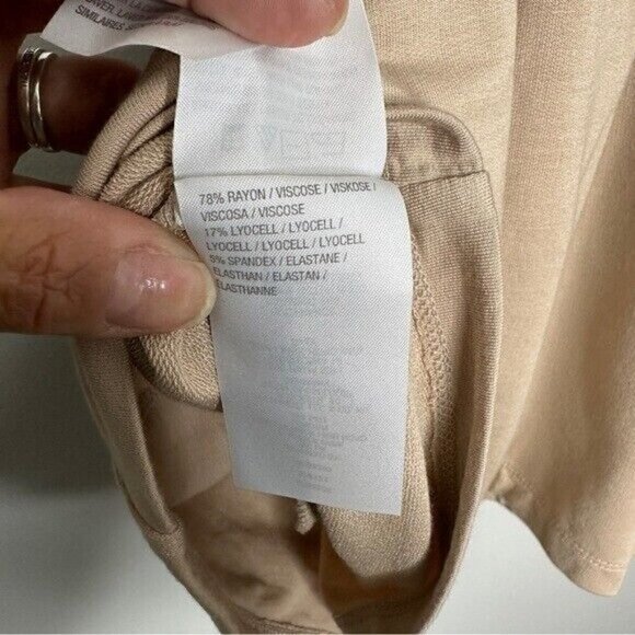 LISA Rinna Collection French Terry Duster Vest Size Small Belted Oatmeal - Picture 12 of 12